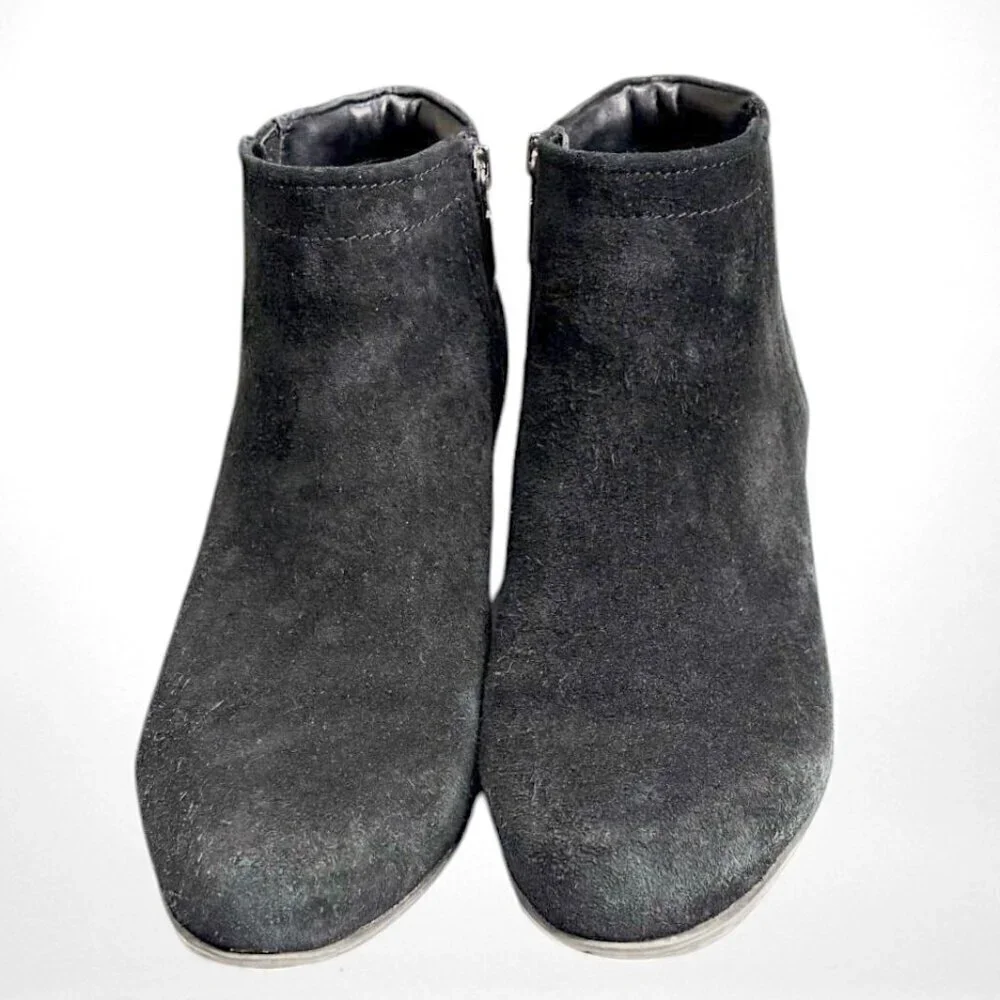 Blondo Women's Valli 2.0 Ankle Boots Black Nubuck Leather Block Heel 10M